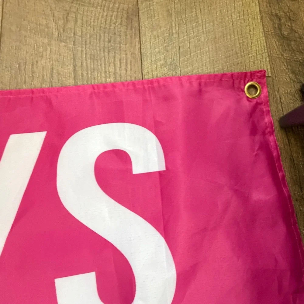 Title: Saturdays Are For The Girls Pink White Banner Flag Grommets 3x5